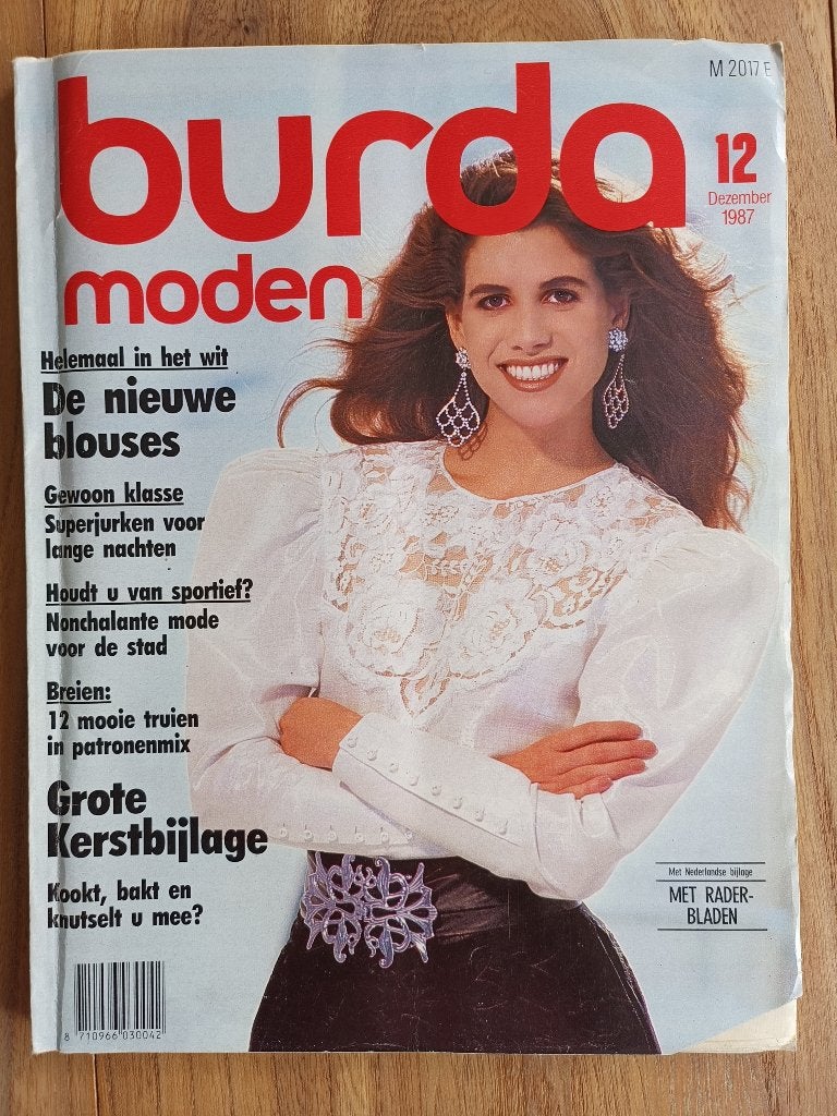 Burda december 1987 vintage patronen mode naaien, Ophalen of Verzenden, Zo goed als nieuw, Vrouw, Burda