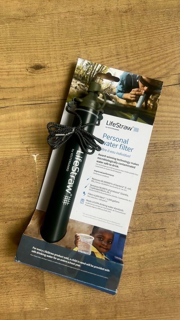 LifeStraw waterfilter, nieuw, outdoor/kamperen/noodpakket., Ophalen of Verzenden, Nieuw