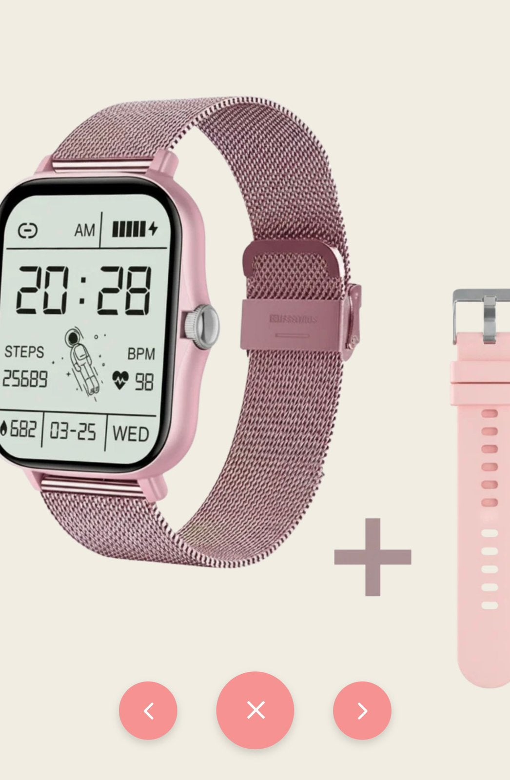 Smartwatch roze, Ophalen of Verzenden, Nieuw, Roze