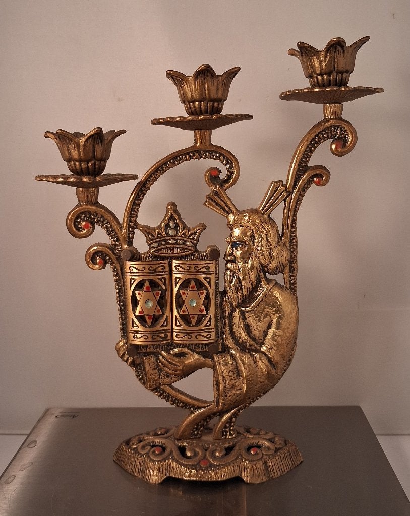 Joodse Sabbat Kandelaar Mozes Judaica Menora Chanoeka Israël, Ophalen of Verzenden