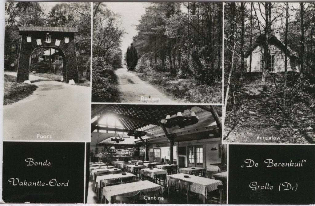 De Berenkuil  Vakantieoord  4 luik, Verzenden, 1940 tot 1960, Gelopen, Drenthe