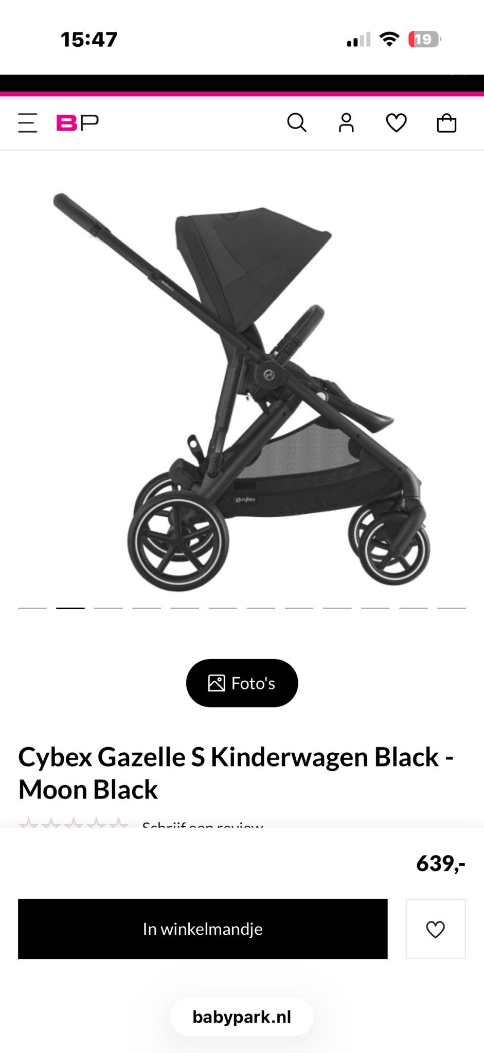 Cybex Gazelle S Kinderwagen NIEUW IN DOOS - Moon Black, Duowagen, Ophalen of Verzenden, Zo goed als nieuw, Kinderwagen
