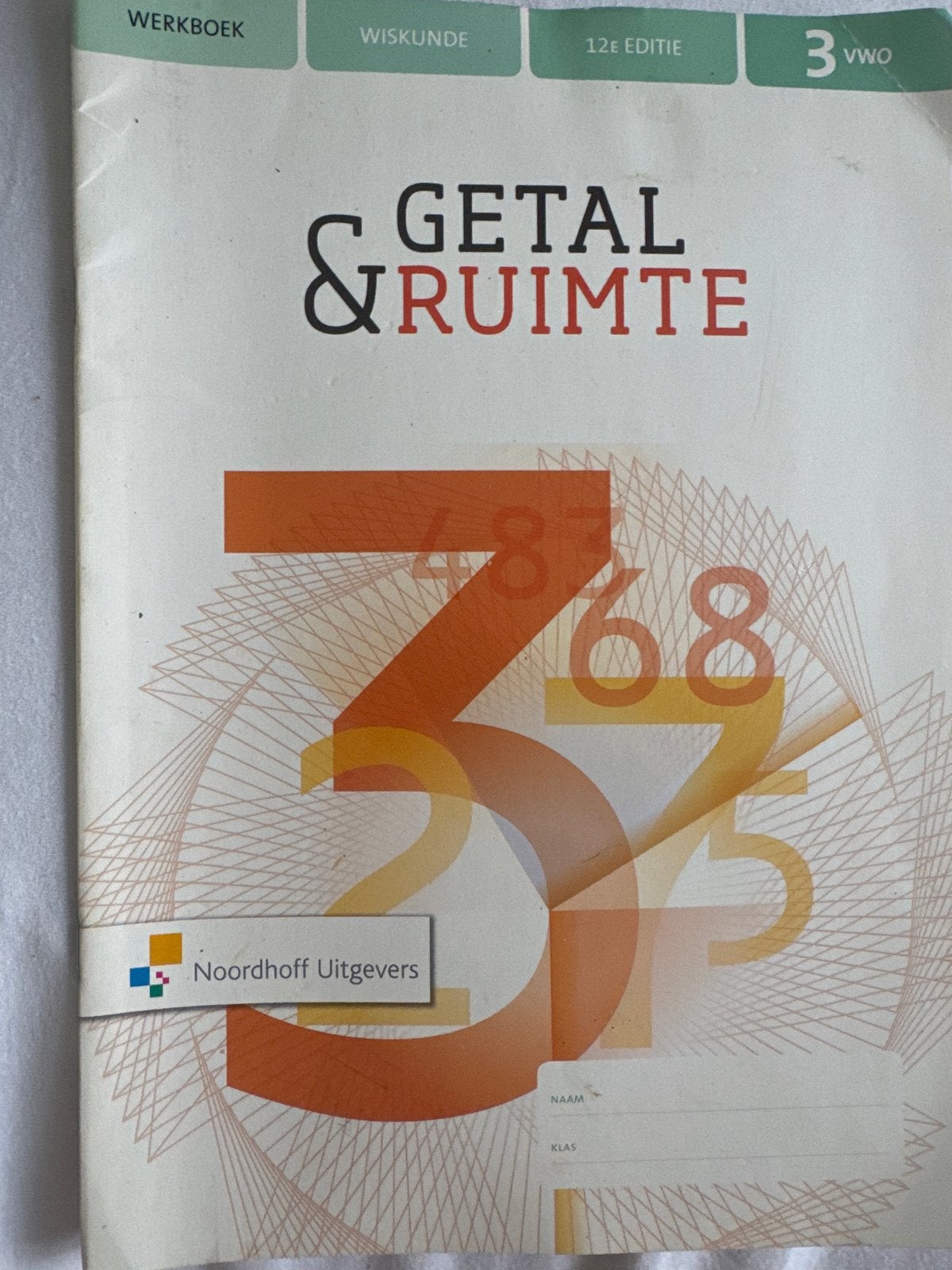 Getal & Ruimte Wiskunde Werkboek 3 VWO 12e editie, Boeken, Schoolboeken, Ophalen of Verzenden, Gelezen, VWO, Wiskunde A