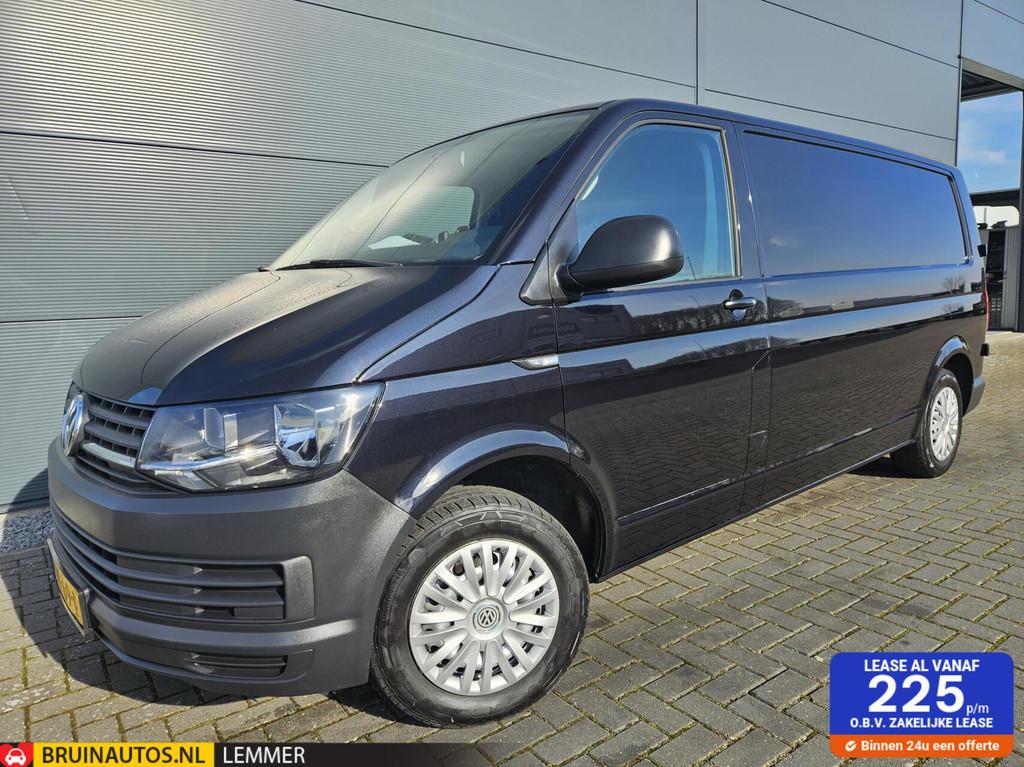 Volkswagen Transporter 2.0 TDI L2H1 Airco kasten 100% onderh, Auto's, Bestelauto's, Euro 6, 4 cilinders, Volkswagen, Zwart