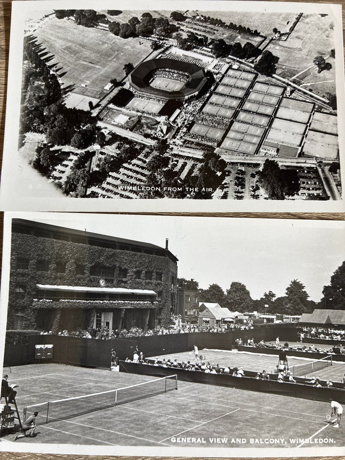 2 oude ansichtkaarten Wimbledon tennis toernooi stadion, Ophalen of Verzenden, 1920 tot 1940, Gelopen, Engeland