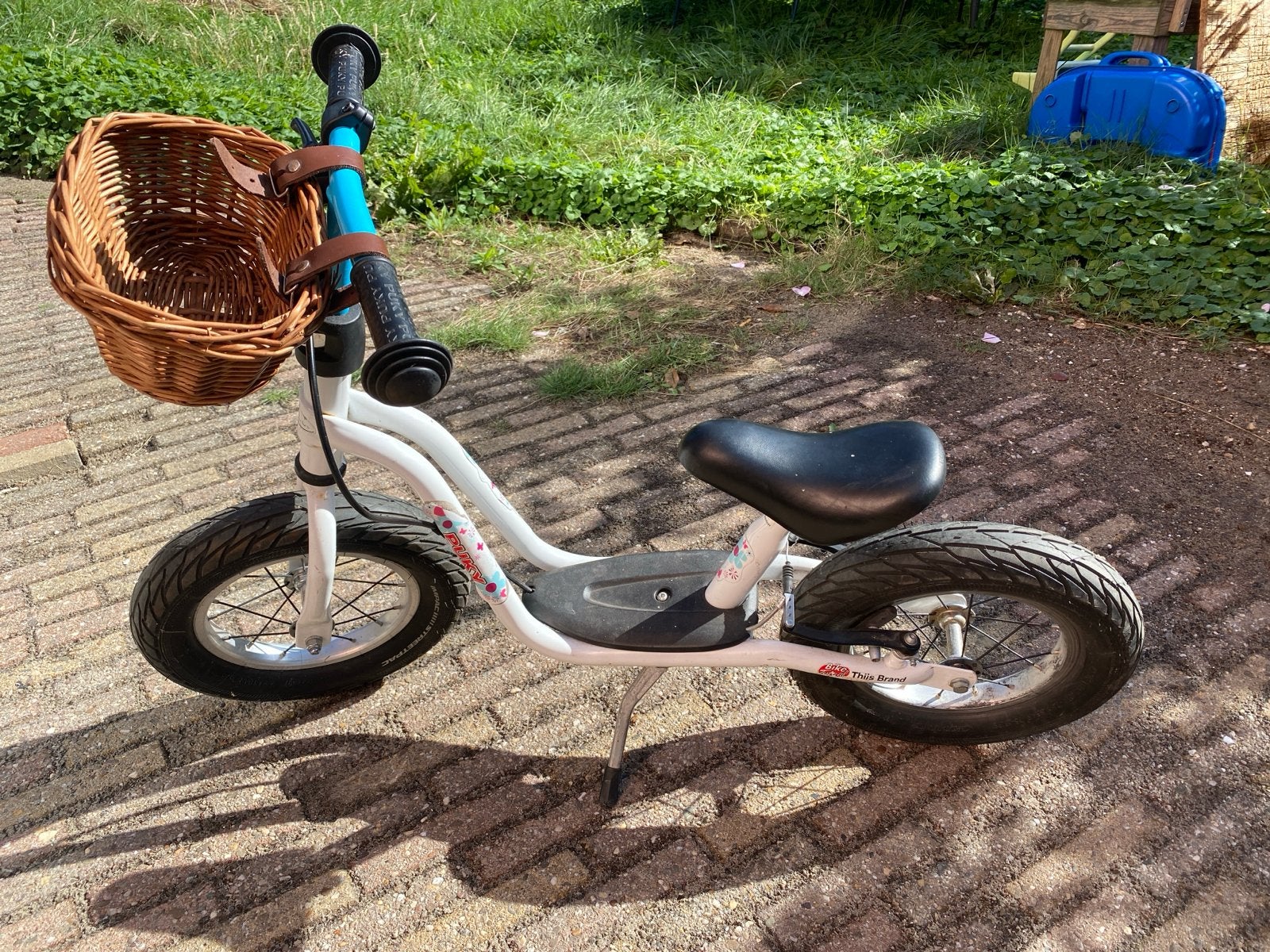 Puky loopfiets LR XL wit met mandje, Ophalen, Gebruikt, Velgrem, 16 tot 20 inch