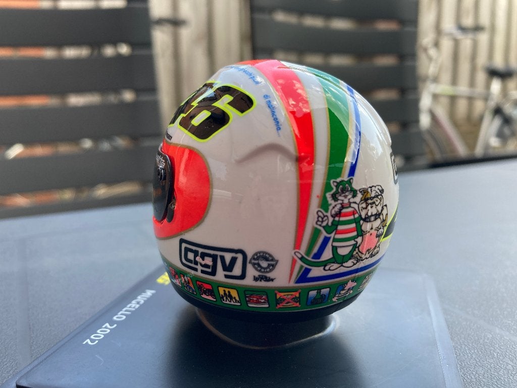✅ Valentino Rossi 1:5 helm Mugello 2002 Honda RC211V MotoGP, Verzamelen, Automerken, Motoren en Formule 1, Ophalen of Verzenden