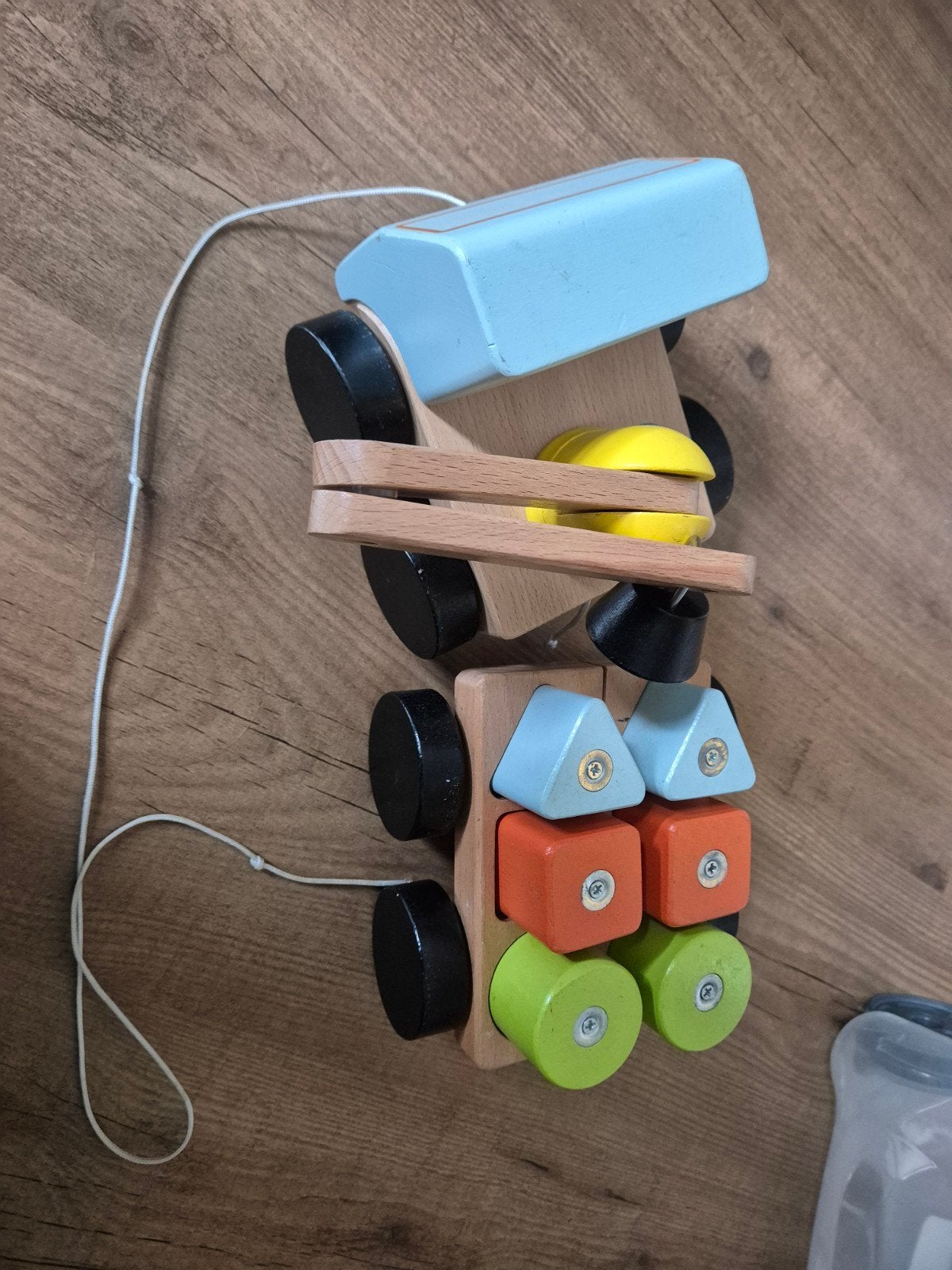 Ikea houten vrachtwagen met blokken, Ophalen, Gebruikt, Duw- of Trekspeelgoed