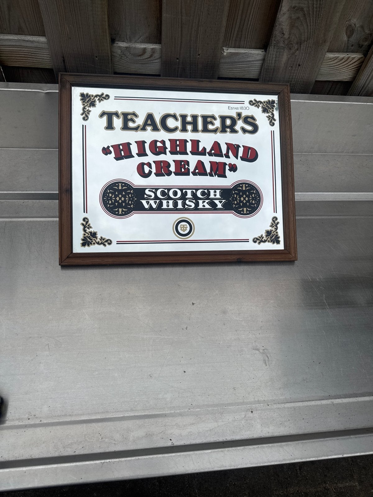 Teachers Highland Cream Scotch Whisky Reclame Spiegel, Ophalen, Gebruikt, Minder dan 100 cm, Rechthoekig