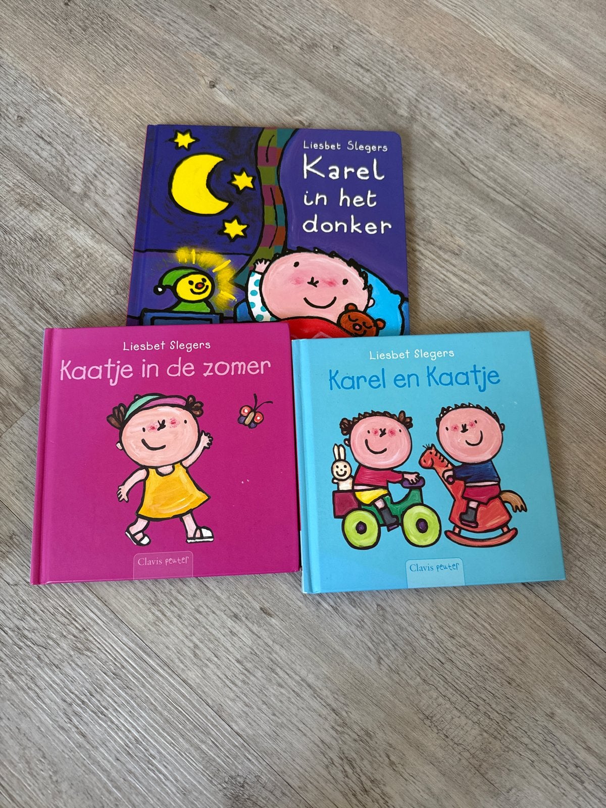 Liesbet Slegers - Karel en Kaatje boeken (3 stuks), Boeken, Ophalen of Verzenden, Zo goed als nieuw, 1 tot 2 jaar