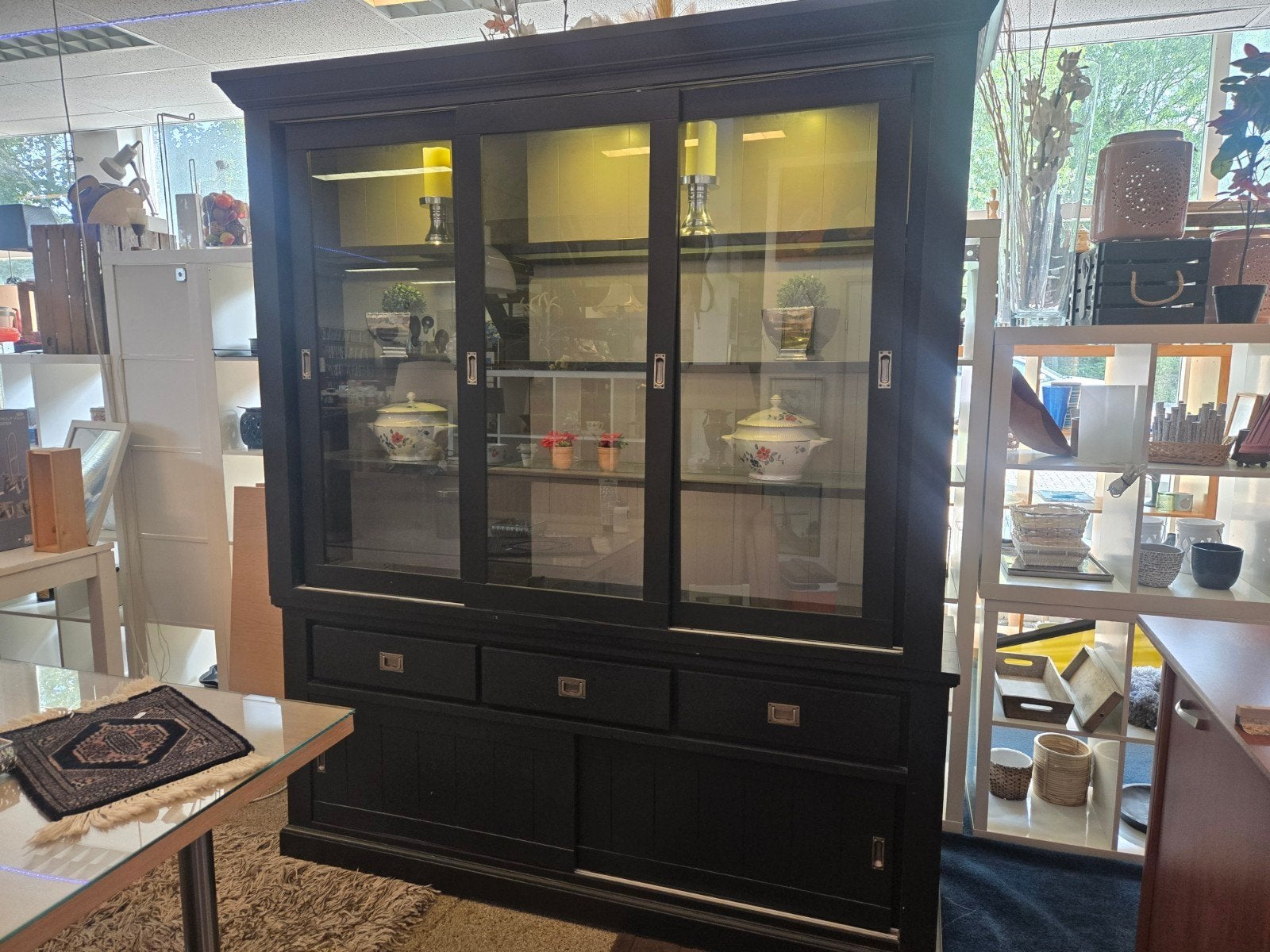 buffetkast zwart 190x220x46cm, Ophalen, Zo goed als nieuw, 25 tot 50 cm, 200 cm of meer