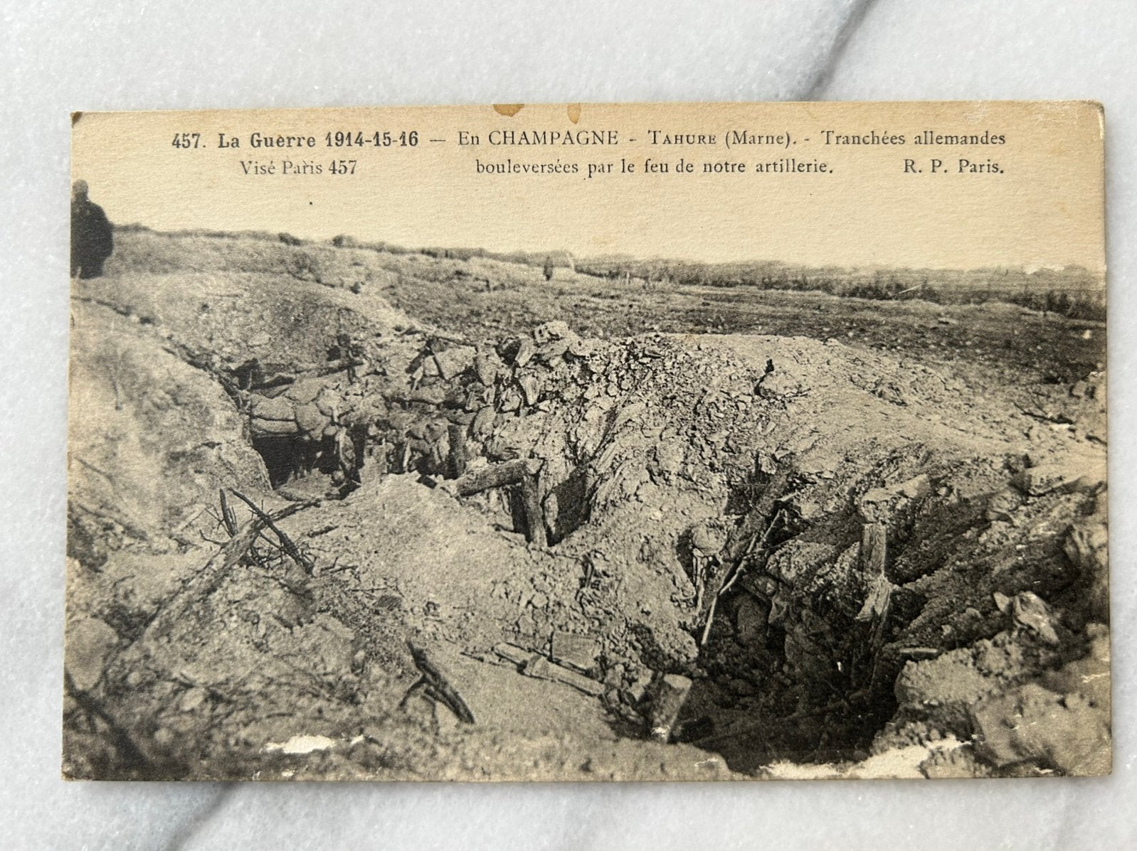 Wo1: Tahure marne duitse loopgraven, Ophalen of Verzenden, Landmacht, Duitsland, Foto of Poster