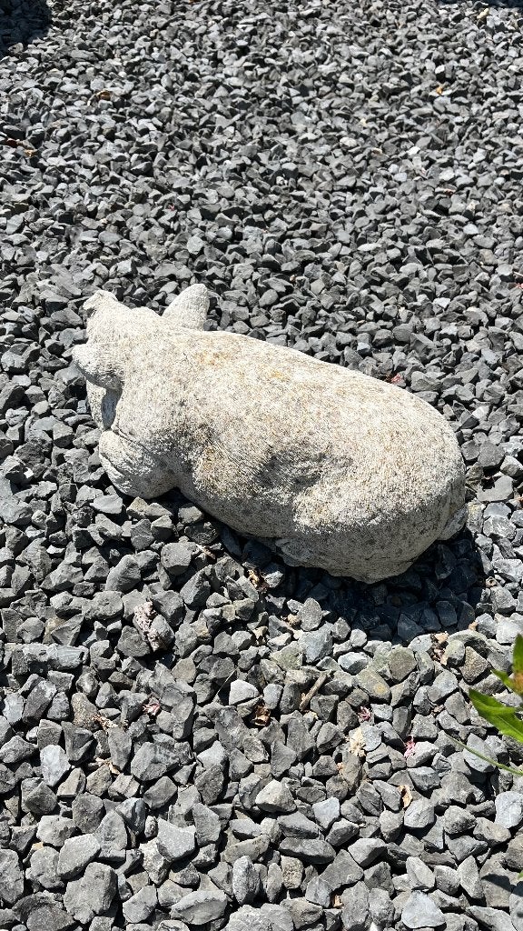 Stenen tuinbeeld varken, Ophalen, Gebruikt, Steen, Dierenbeeld