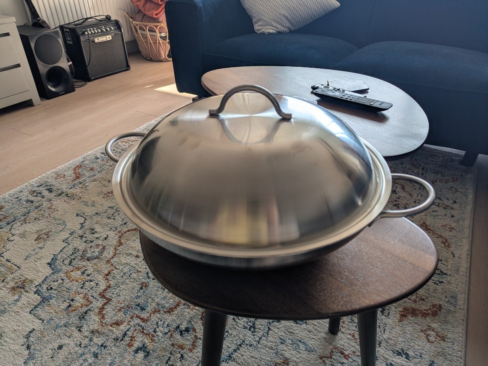 Boretti Wokpan met deksel - RVS, Ophalen, Gebruikt, Met deksel, Rvs