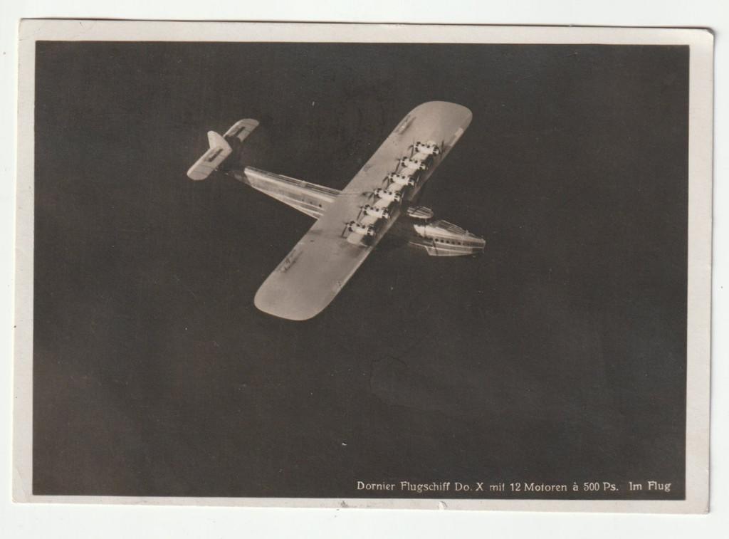 Dornier Flugschiff Do. X ansichtkaart 1930, Verzamelen, Luchtvaart en Vliegtuigspotten, Gebruikt, Kaart, Foto of Prent, Verzenden