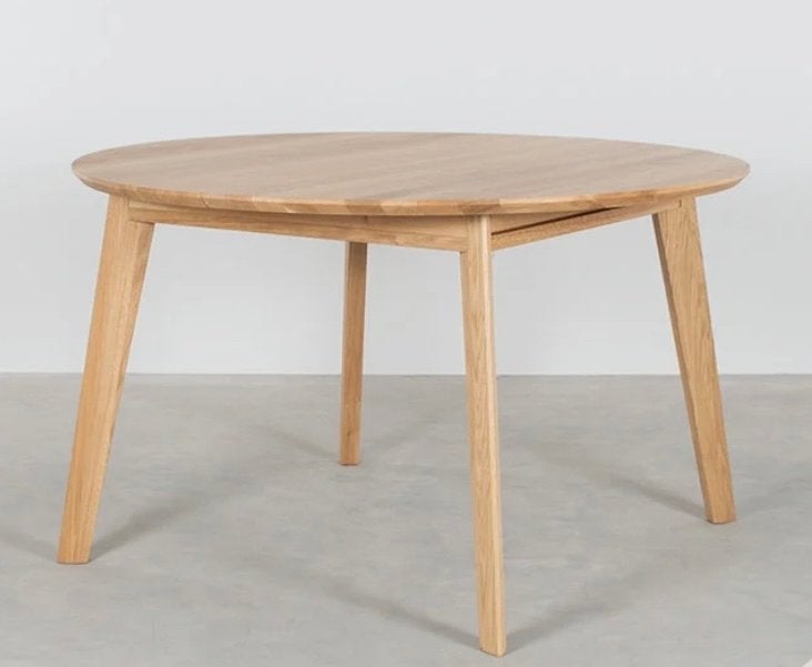 Massief eiken Ronde Uitschuifbare Tafel NONNE - Sav & Økse, Ophalen, Scandinavisch design, 100 tot 150 cm, Zo goed als nieuw