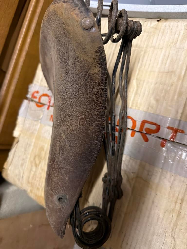 Lepper lederen zadel voor transportfiets - Vintage, Gebruikt, Leer, Ophalen of Verzenden, Zadel