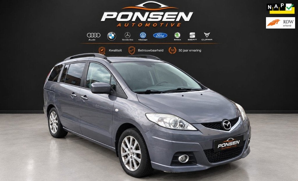 Mazda 5 2.0 Katano 7 persoons, Gebruikt, 7 stoelen, Origineel Nederlands, Handgeschakeld