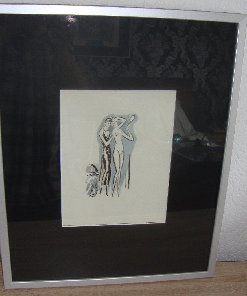 Kees van Dongen - elkaar opmaken /litho - nieuw ingelijst, Ingelijst, Ophalen of Verzenden, Portret en Figuren, Lithografie