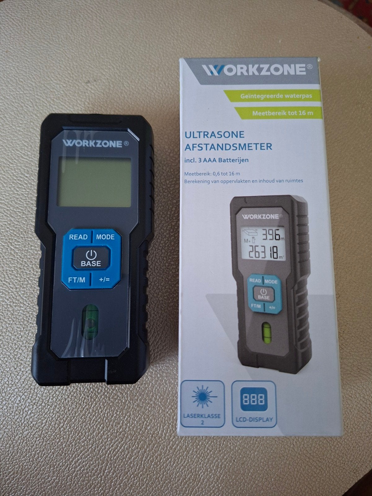 Workzone Ultrasone Afstandsmeter - Nieuw in doos, Ophalen of Verzenden, Nieuw, Afstand