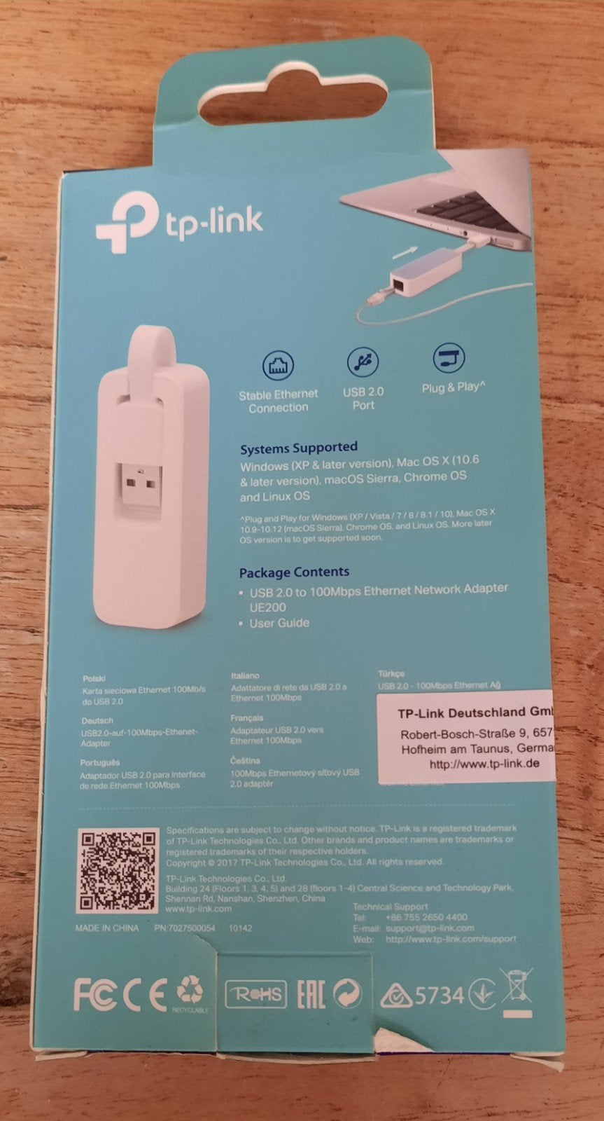 TP-Link USB 2.0 naar Fast Ethernet Adapter, Computers en Software, Netwerkkaarten, Ophalen, Gebruikt, Extern, TP-Link