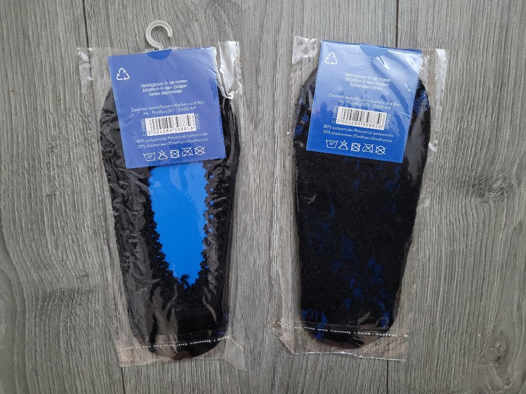 ZEEMAN 2 paar kanten footies one size *nieuw* ~ MM0800, Kleding | Dames, Sokken en Kousen, Sokken en Kniesokken, Zeeman, Zwart