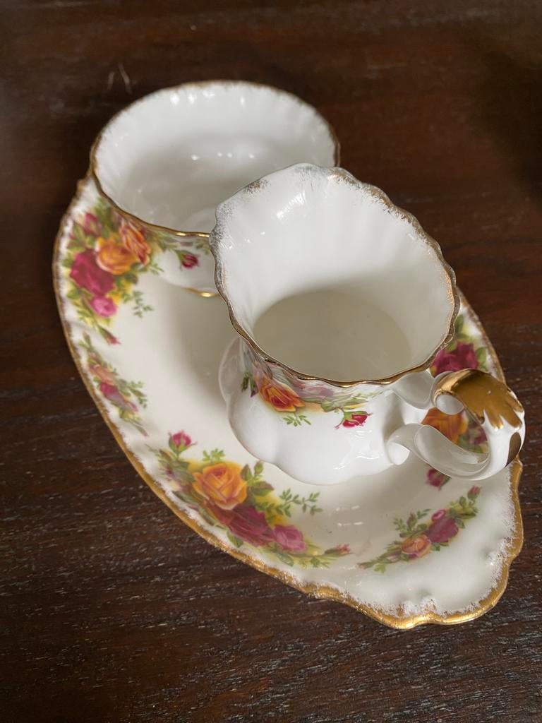 Royal Albert Old Country Roses - Schaal, suiker en melkkan, Ophalen of Verzenden