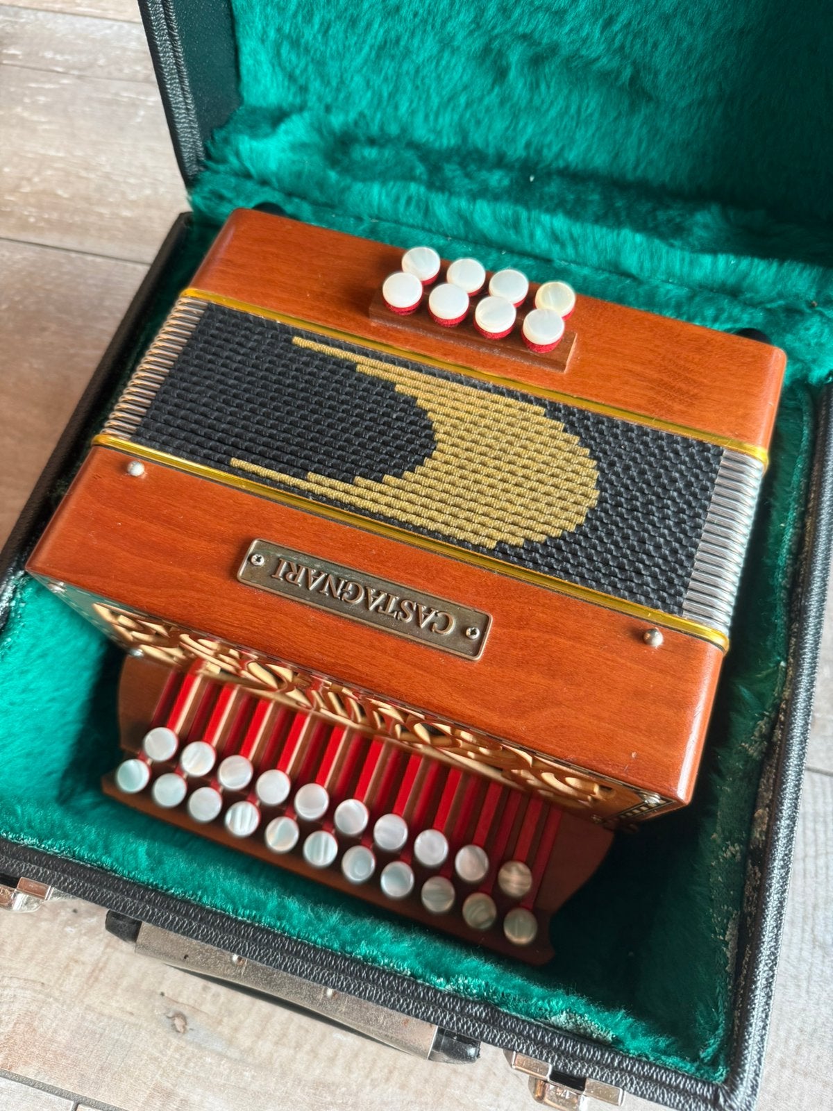 Castagnari Lilly GC trekzak trekharmonica, Muziek en Instrumenten, Accordeons, Overige formaten, Zo goed als nieuw, Met koffer