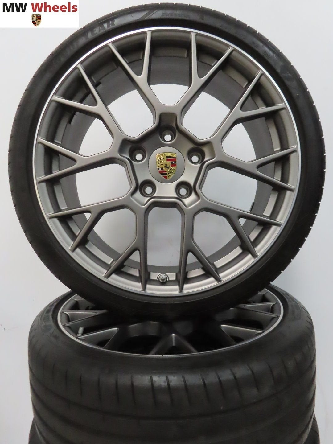 Originele Porsche 911 992 Spyder 21 inch velgen zomerbanden, Gebruikt, -, -, Banden en Velgen