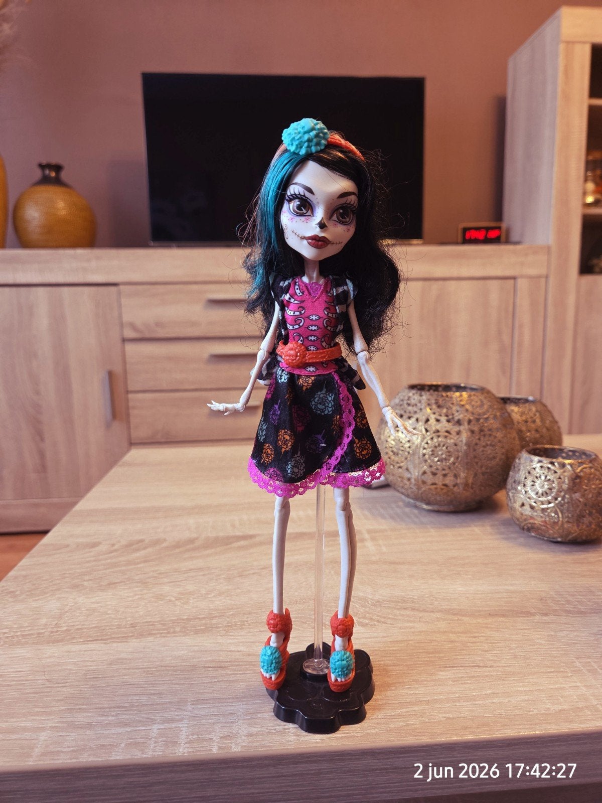 Monster High Skelita Calaveras pop, Ophalen of Verzenden, Zo goed als nieuw, Overige typen
