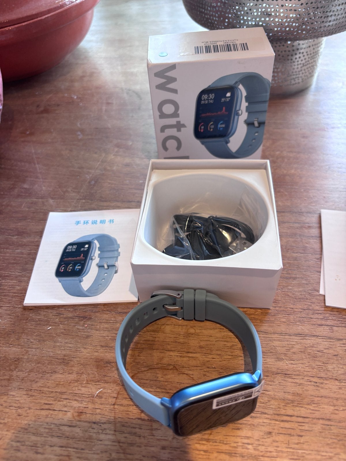 Smartwatch - Nieuw in doos - Blauw, Ophalen, Hartslag, Nieuw, Blauw