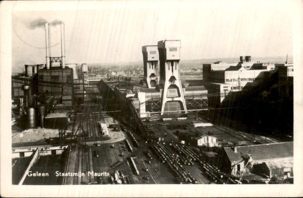 Geleen - Staatsmijn Maurits - Schachttorens, Ophalen of Verzenden, 1920 tot 1940, Gelopen, Limburg
