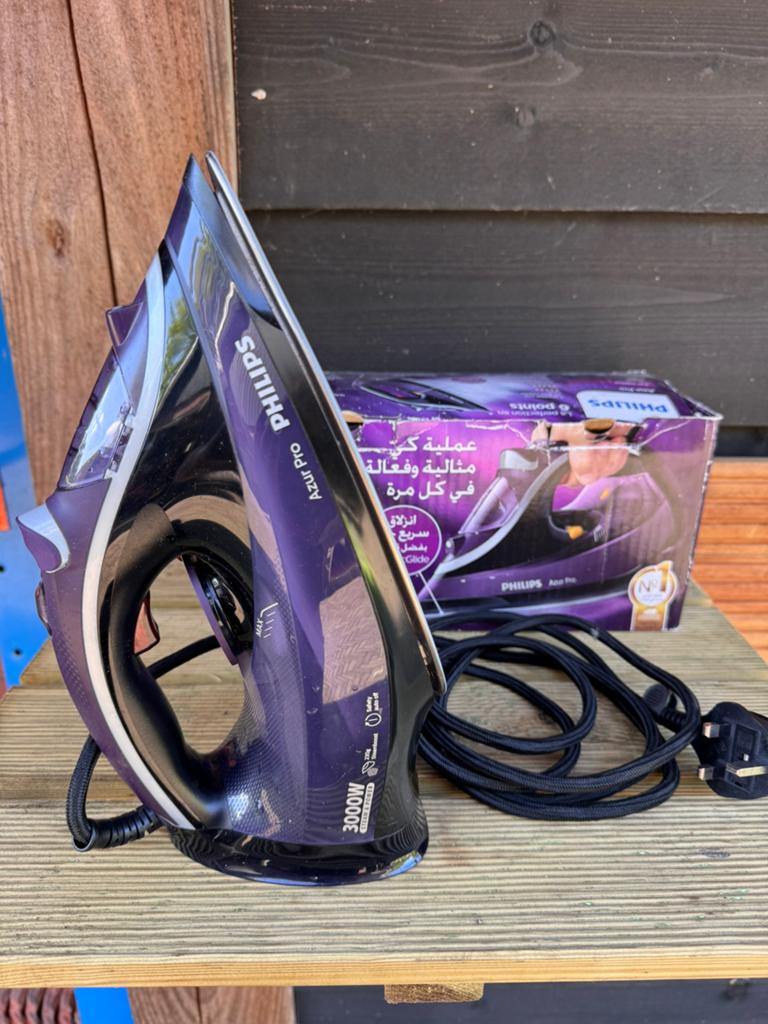 Philips Azur Pro Strijkijzer 3000W - Paars, Ophalen of Verzenden, Zo goed als nieuw, Strijkijzer met snoer