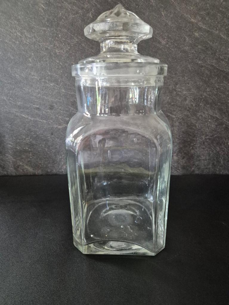Oude glazen snoeppot, Ophalen of Verzenden