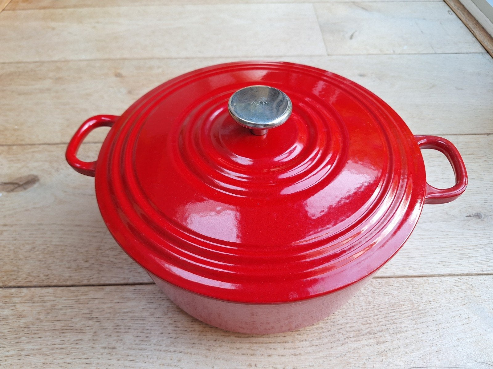 BK Gietijzeren Braadpan 28 cm - Rood, Ophalen, Gebruikt, Met deksel, BK