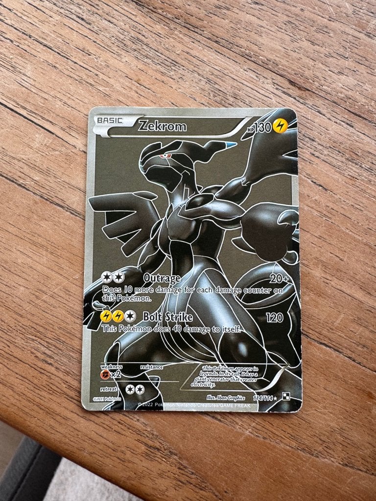 Zekrom pokemon kaart, Ophalen of Verzenden, Zo goed als nieuw, Losse kaart