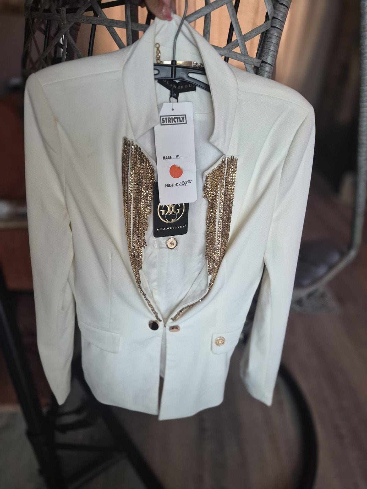 Chique blazer jasje glamorous, Kleding | Dames, Jasjes, Kostuums en Pakken, Maat 38/40 (M), Wit, Nieuw, Ophalen of Verzenden