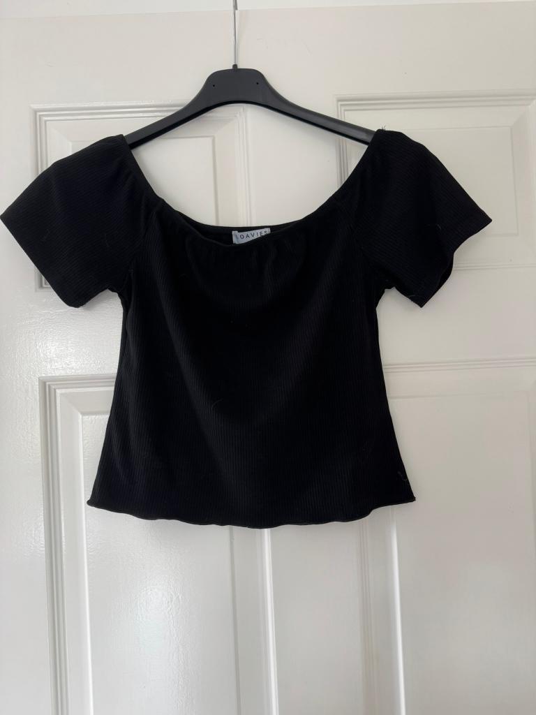 Zwart shirt Loavies maat L (valt als een 38-40), Maat 38/40 (M), Zwart, Ophalen of Verzenden, Korte mouw