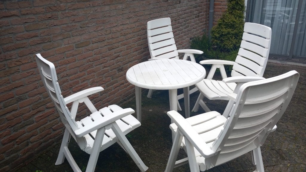 Tuinmeubelen, Tuin en Terras, Ophalen, 4 zitplaatsen, Kunststof, Gebruikt