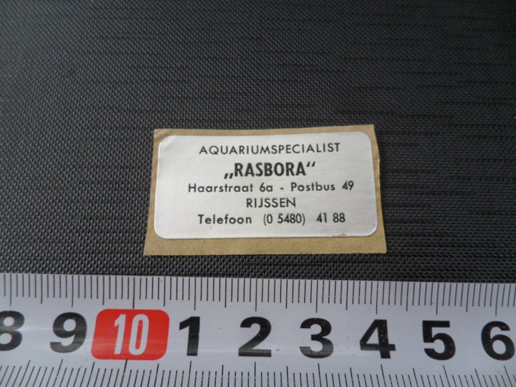 sticker folie RASBORA rijssen aquariumspecialist haarstraat, Ophalen of Verzenden, Zo goed als nieuw
