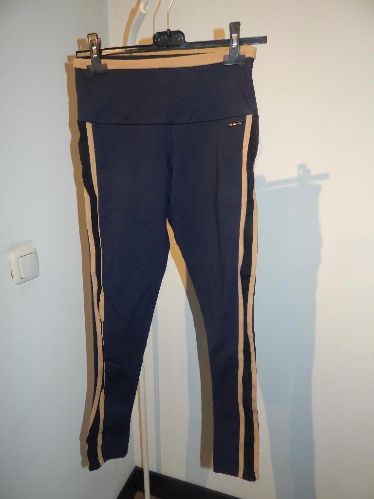 Deblon fijne stretch broek legging voile zijkanten kleur L, Verzenden, Zwart, Maat 42/44 (L), Zo goed als nieuw