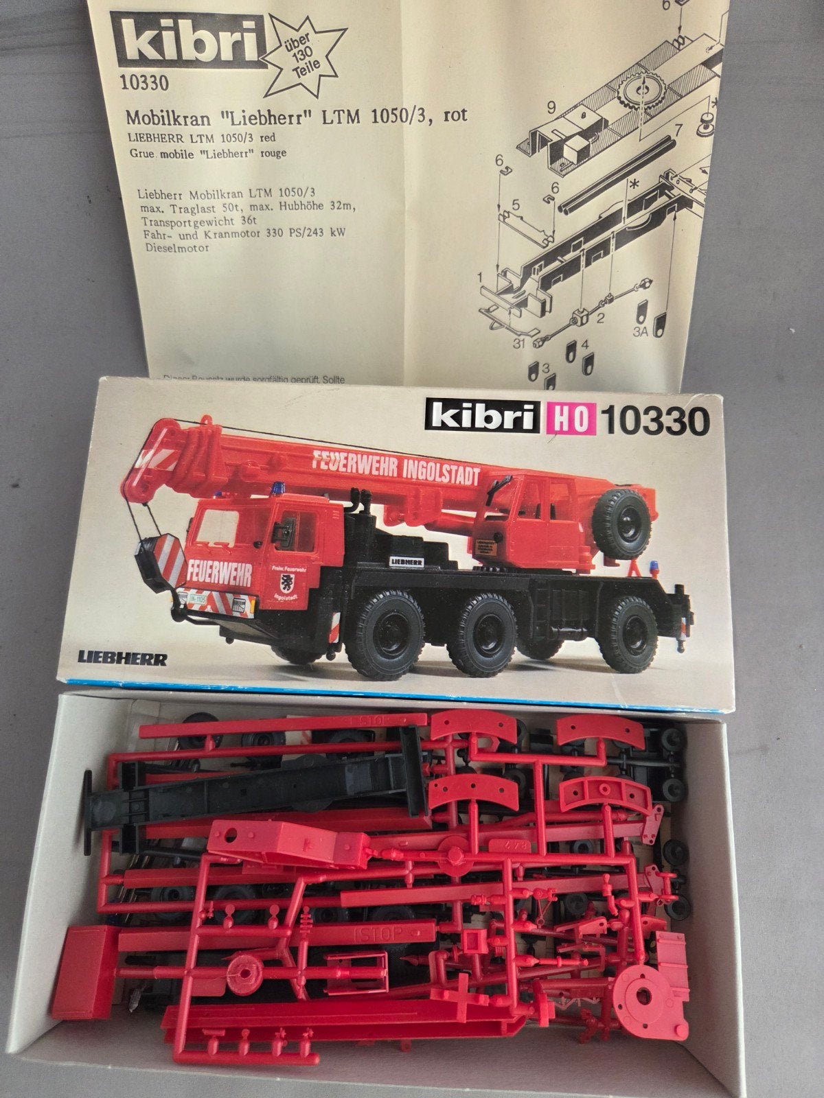Kibri HO 10330 Brandweer Kraanwagen Bouwdoos - Als Nieuw, Overige merken, 1:50 of kleiner, Ophalen of Verzenden, Zo goed als nieuw