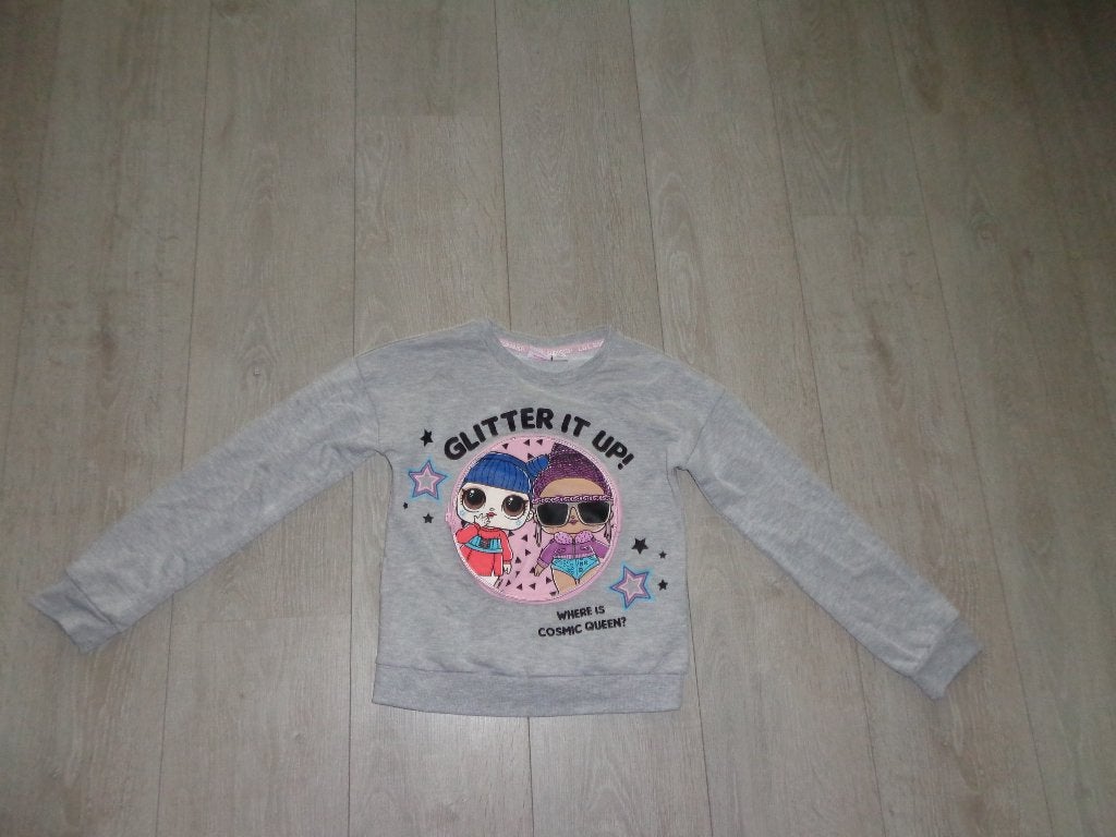 grijs meisjesweater van LOL, maat 134, Kinderen en Baby's, Kinderkleding | Maat 134, Ophalen of Verzenden, Gebruikt, Meisje, Trui of Vest