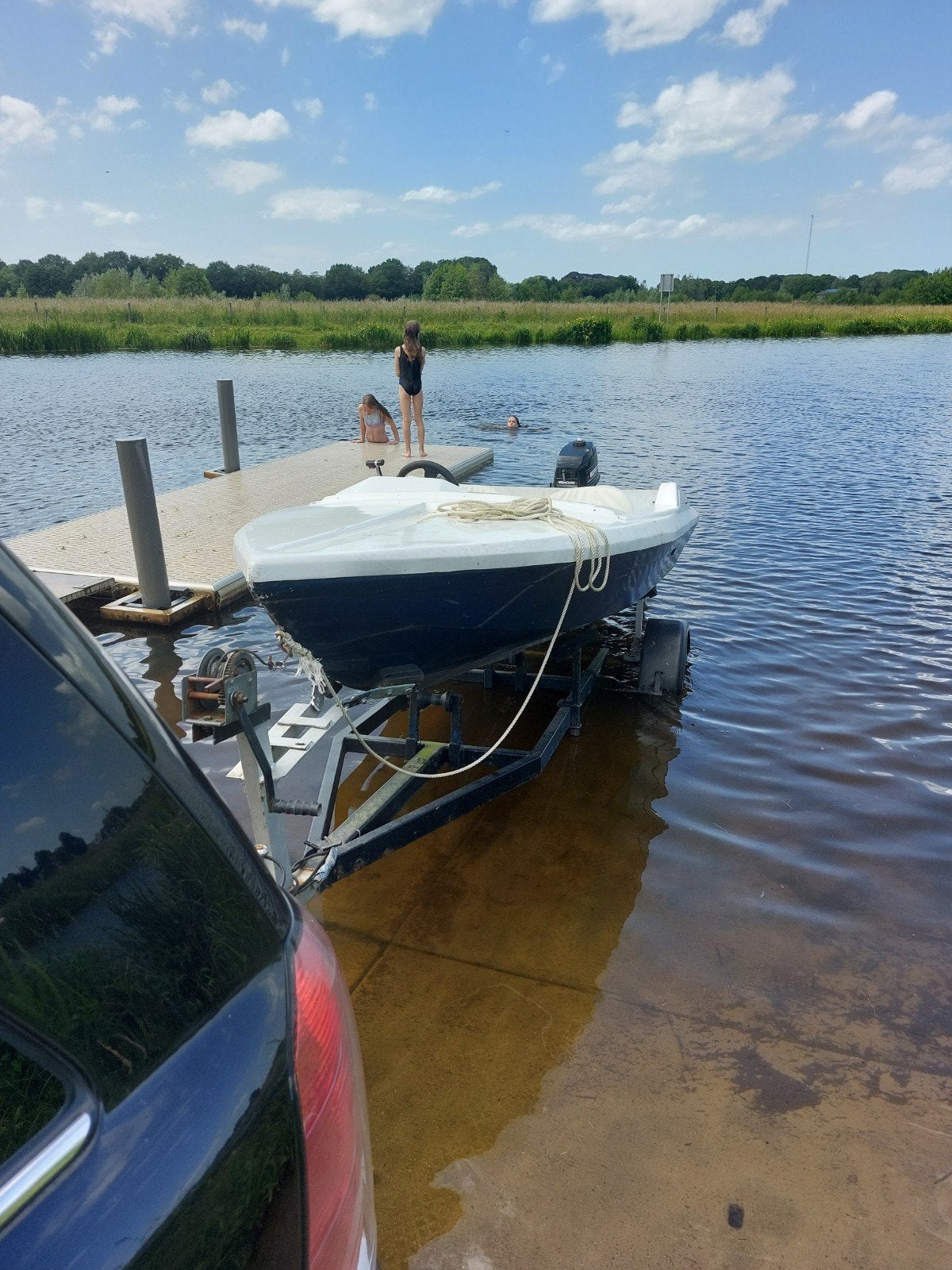 motorbootje met oplegger, Watersport en Boten, Ophalen of Verzenden