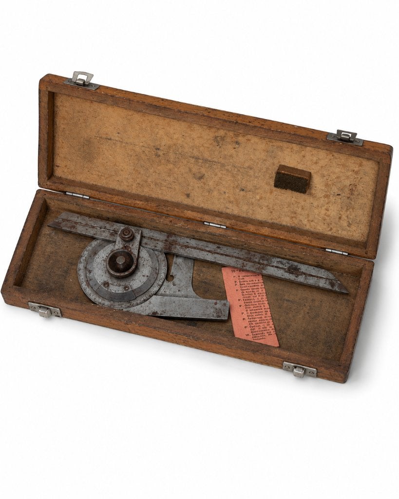 Vintage Universele Gradenboog / Precisie Hoekmeter + Liniaal, Ophalen of Verzenden