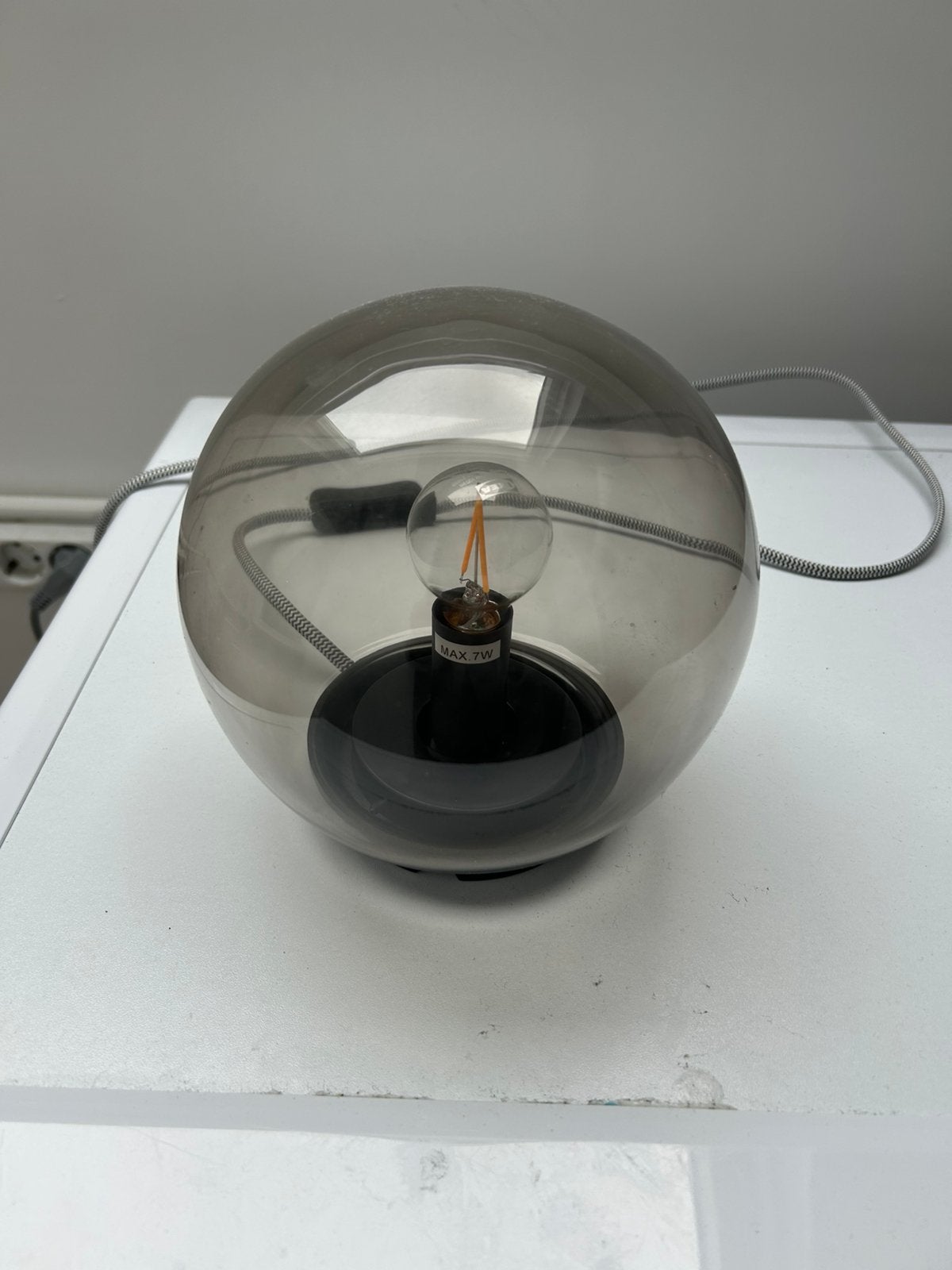 Ikea lamp grijs, Ophalen, Zo goed als nieuw, E27 (groot), Led-lamp