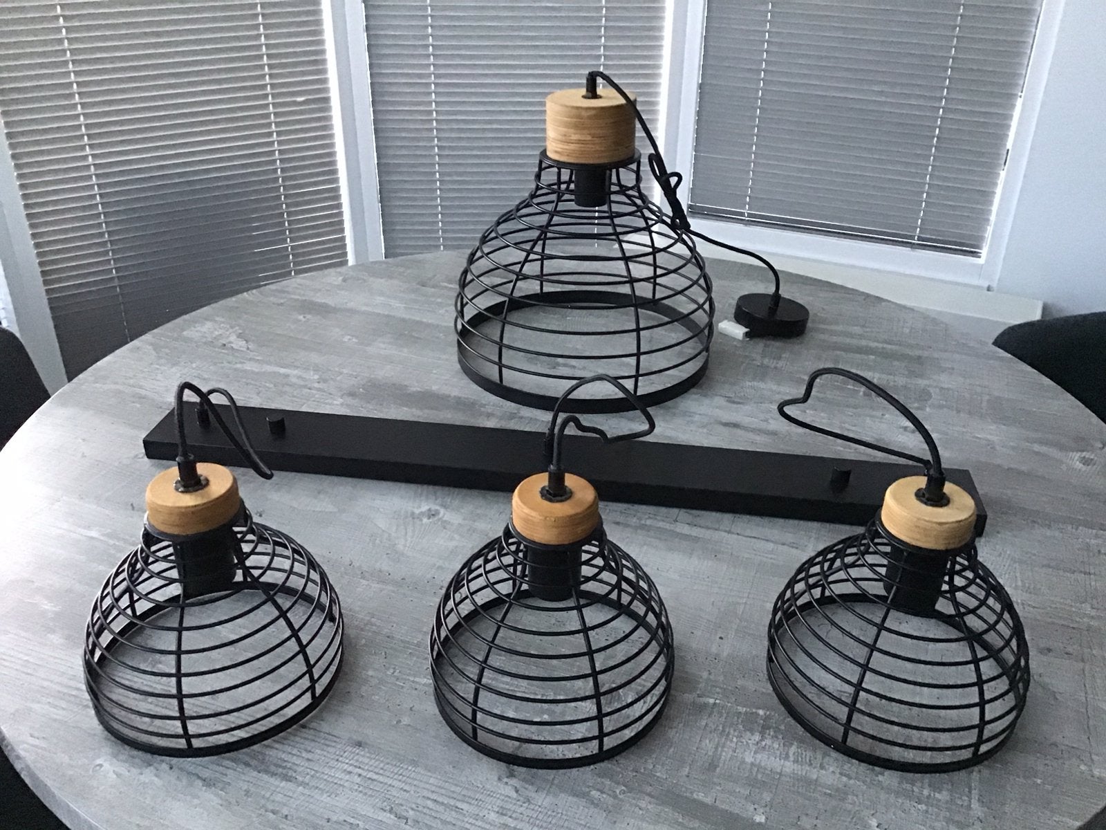INDUSTRIEEL MOOIE HANGLAMPEN SET, Ophalen of Verzenden, Zo goed als nieuw