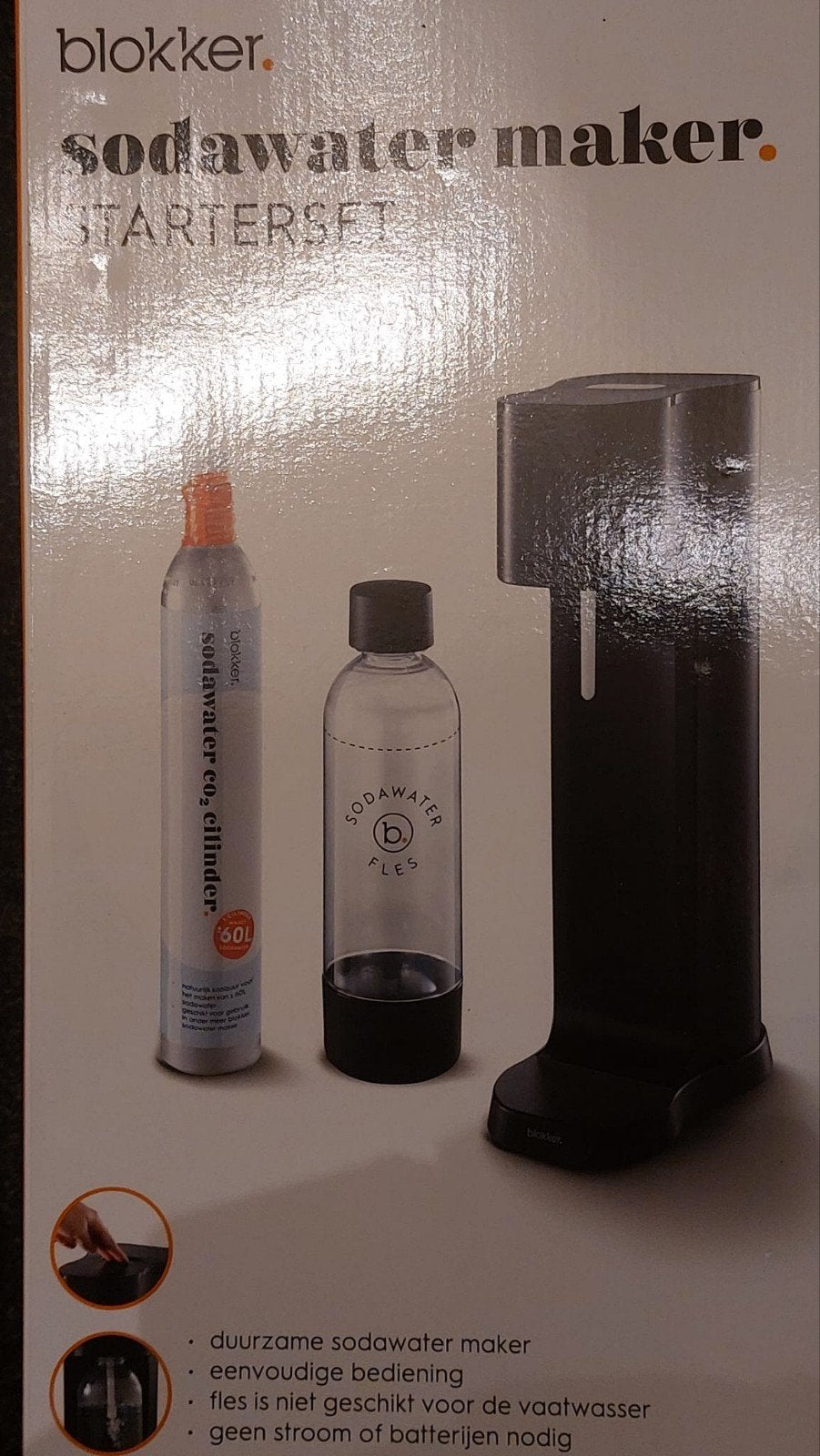 Blokker Sodawater Maker Starterset met CO2 cilinder, Ophalen of Verzenden, Nieuw