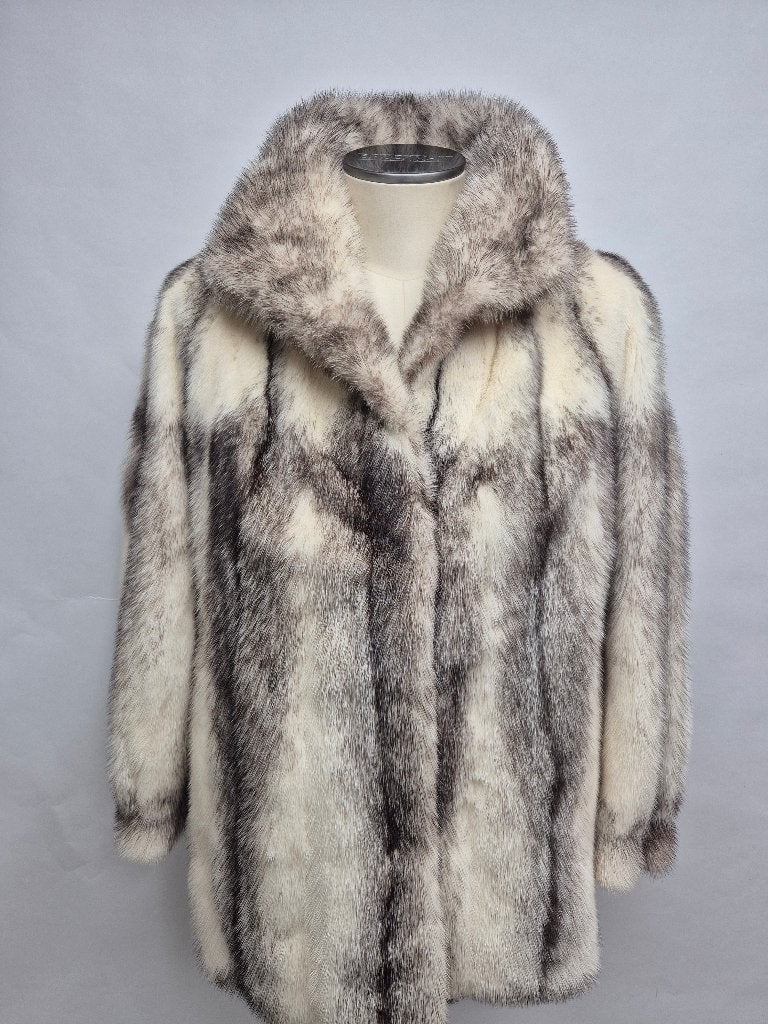 Bontjas witte 'Cross-over' nerts (mink), maat 40/42 top!, Ophalen of Verzenden, Zo goed als nieuw, Maat 38/40 (M), Wit
