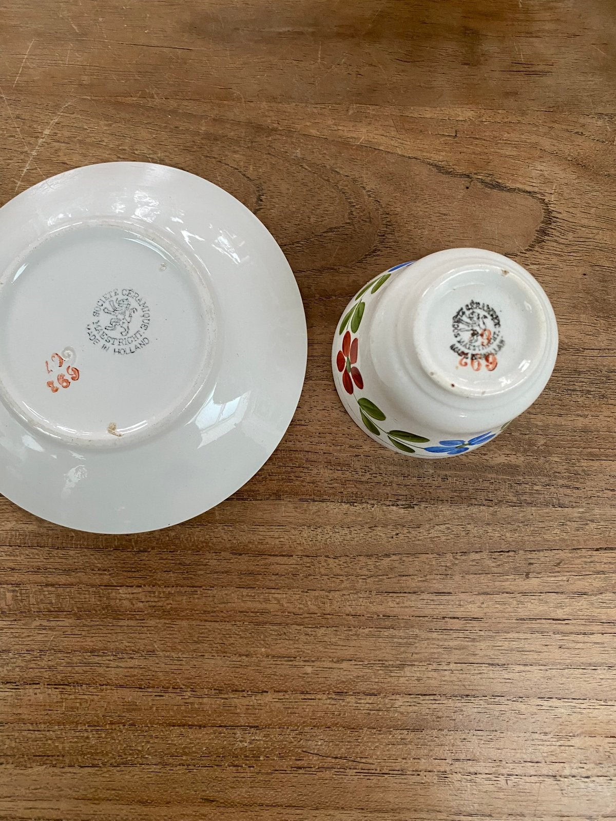 Boerenbont kopjes en schoteltjes, Antiek en Kunst, Ophalen of Verzenden